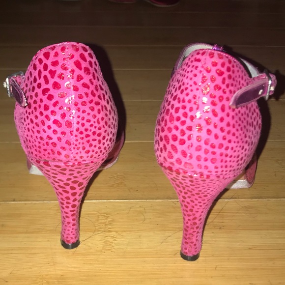 Flabella Fuchsia Snake Argentina Tango Dance Heels - Picture 10 of 15